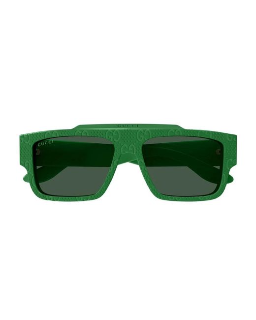 Gucci Green Gg1460S Linea Lettering Sunglasses for men