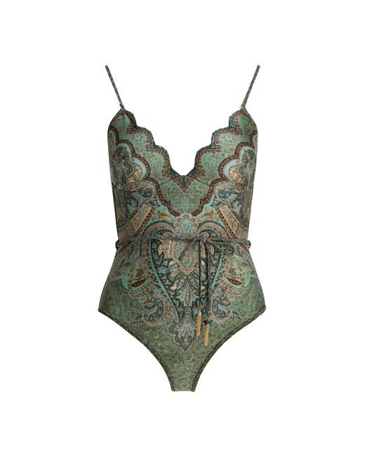 Zimmermann Badmode ,Veelkleurig ,Nylon Wanderlust Scallop in het Green