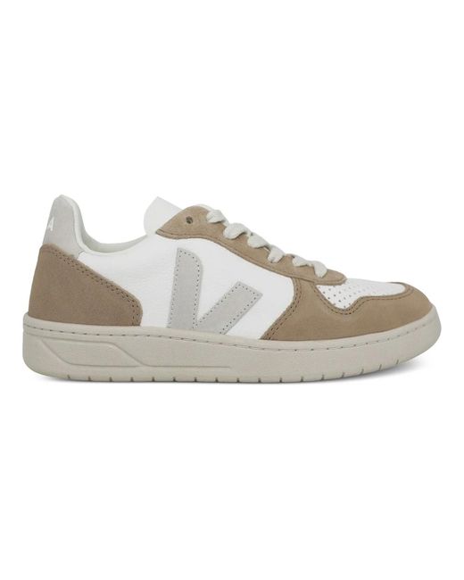 Veja White Herren-Ledersneaker - V-10 Stil