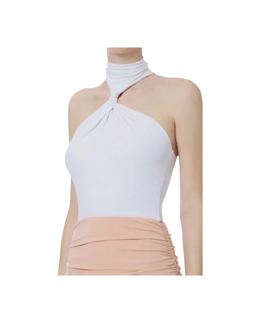 Elisabetta Franchi White Sleeveless Tops
