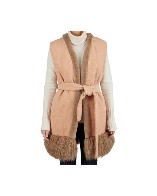 Kiton Mink Fur Overcoat in het Natural