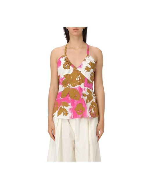 Liu Jo Red Rosa Gerüschte Bluse Stilvolles Design