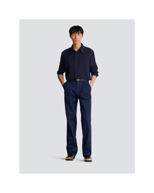 Balmain Blue Casual Shirts for men