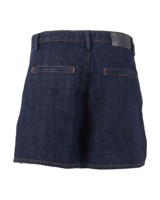 7 For All Mankind Blue Denim Shorts