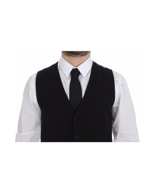 Dolce & Gabbana Black Waistcoats for men