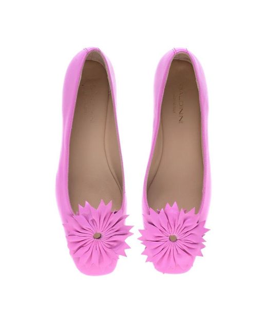 Baldinini Purple Nappa Leather Ballerina