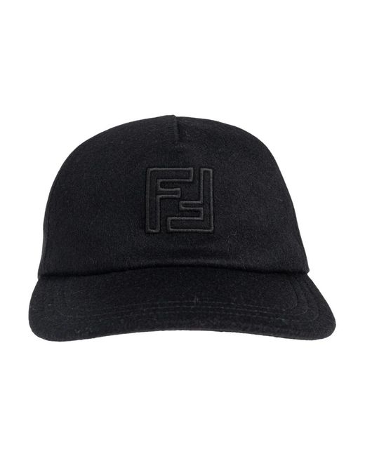Fendi Woll-Baseballkappe in Black für Herren