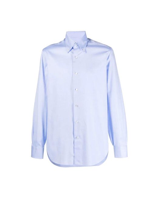 Barba Napoli Blue Formal Shirts for men
