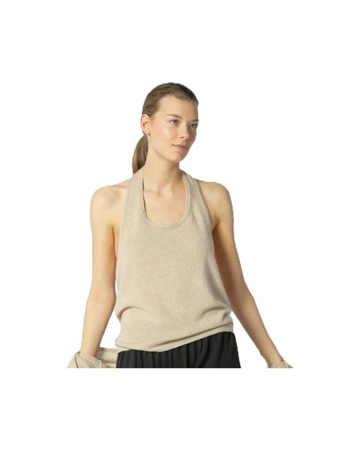 SMINFINITY Natural Fluffy Halter Top