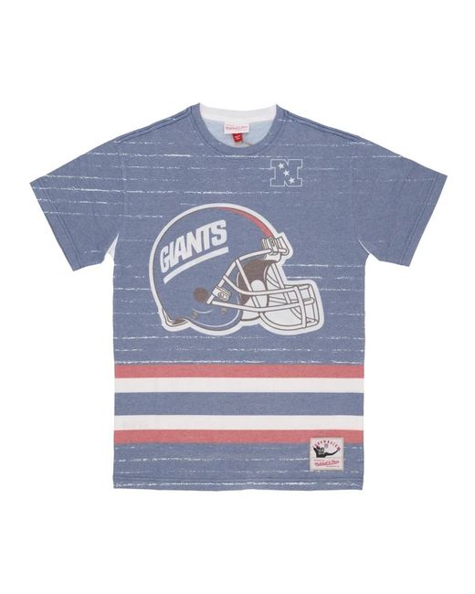 Mitchell & Ness Tops ,Veelkleurig ,Katoen Ny Giants Logo Tee Celebration in het Blue voor heren