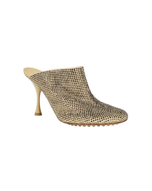 Bottega Veneta Gray Heeled Mules