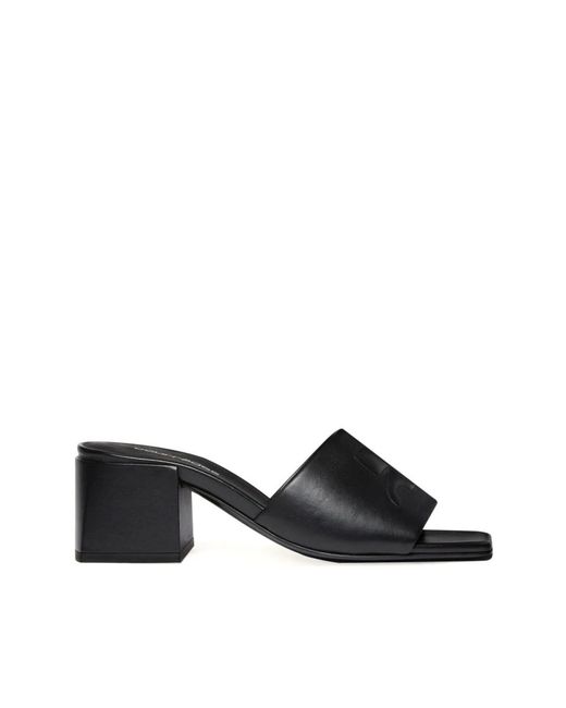Courreges Black Heeled Mules