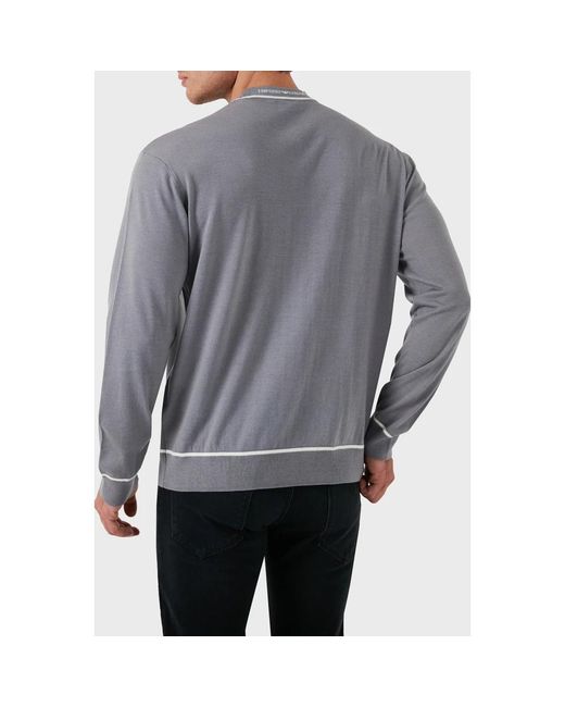 Emporio Armani Gray Round-Neck Knitwear for men