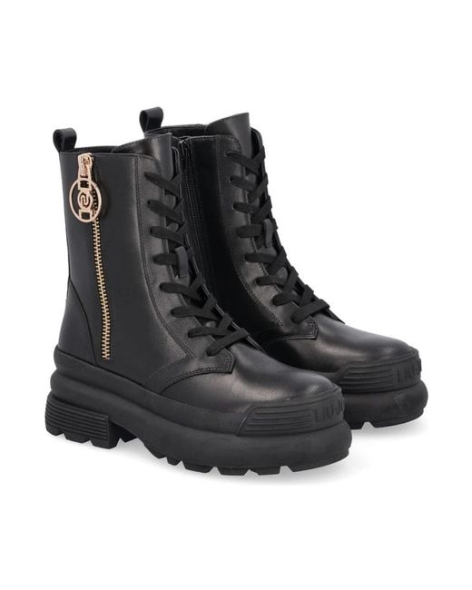 Liu Jo Black Lace-Up Boots
