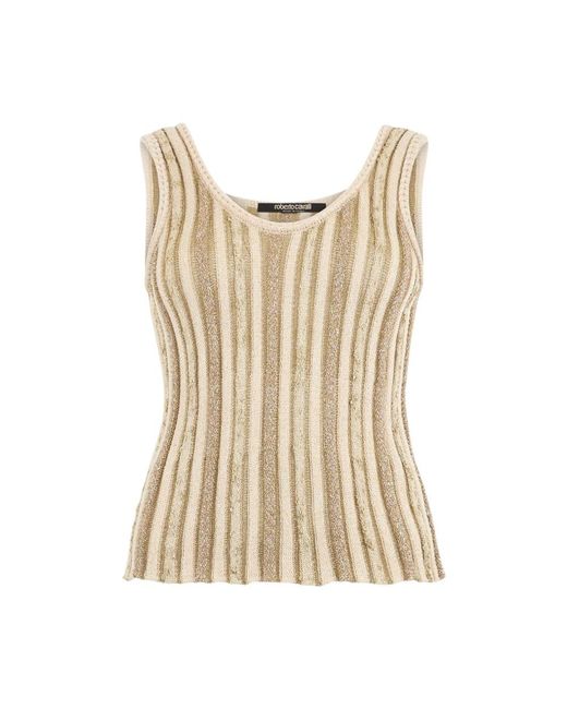 Roberto Cavalli Natural Sleeveless Tops