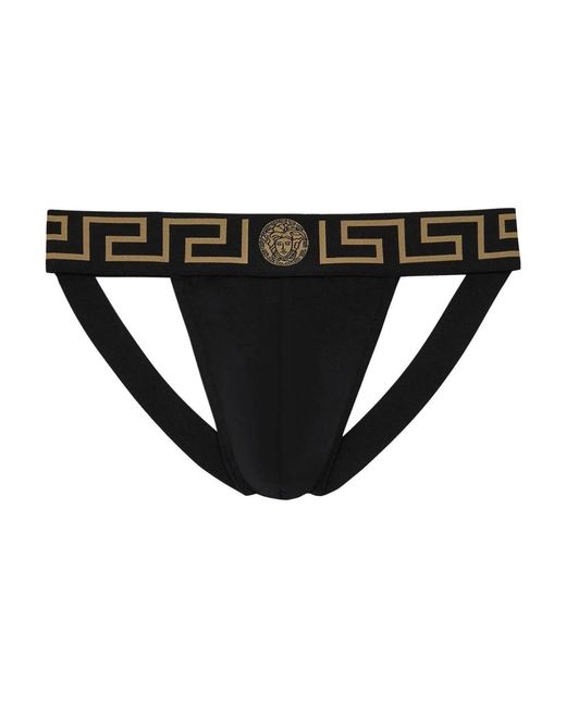 Versace Greca jockstrap in Black für Herren