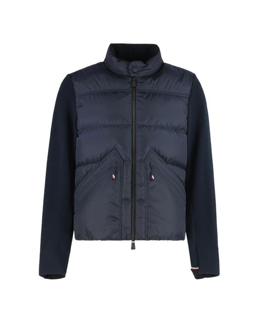 Moncler Jassen ,Blauw ,Polyester Gewatteerd Vest Met Rits in het Blue voor heren