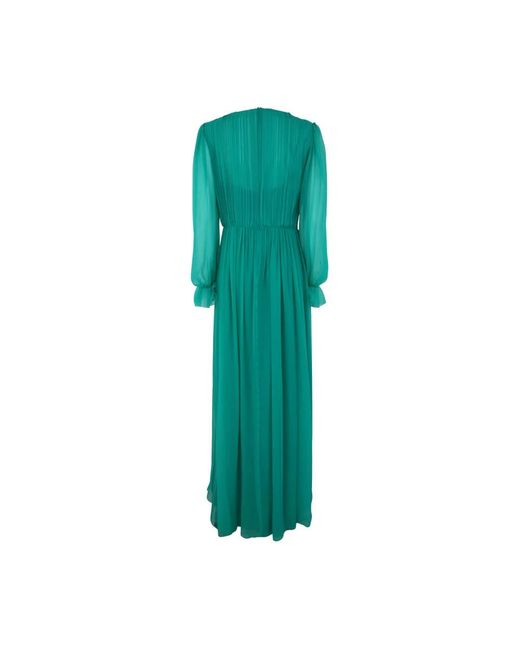 Alberta Ferretti Green Chiffon Long Dress Clothing