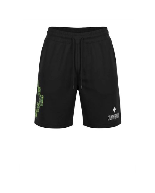 Marcelo Burlon Black Casual Shorts for men
