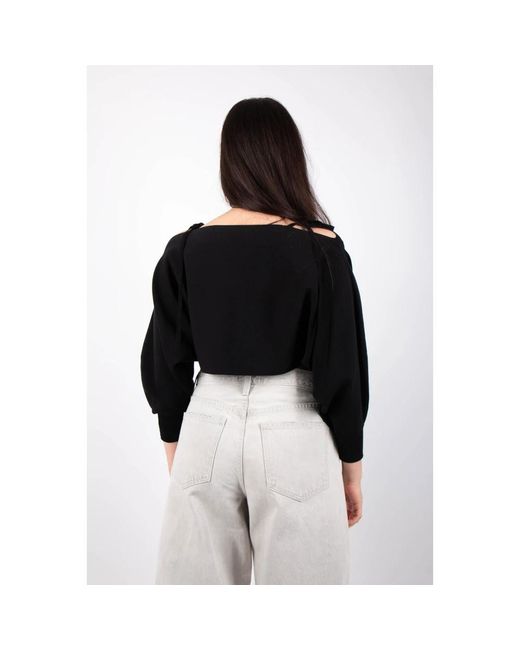 Long Sleeve Tops Roberto Collina de color Black