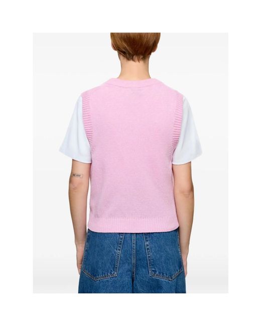 Ganni Wool Vest in het Pink
