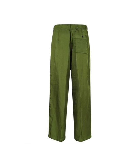Dries Van Noten Green Straight Trousers