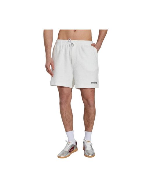 DSquared² Drawstring Shorts in het White voor heren