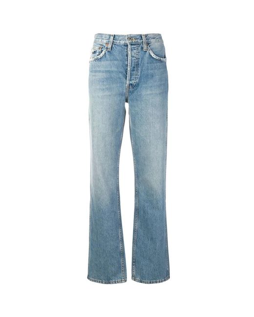 Re/done Straight Jeans in het Blue