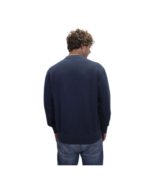 Boss Baumwoll Langarm Crewneck Sweatshirt in Blue für Herren