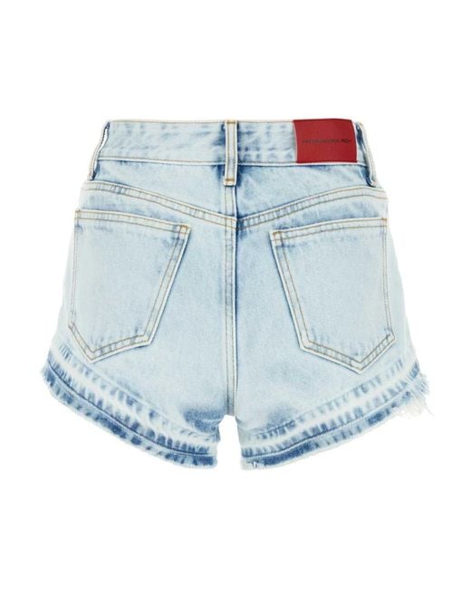 Alessandra Rich Denim Shorts in het Blue