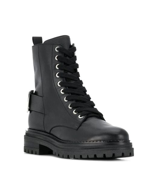 Sergio Rossi Black Lace-Up Boots