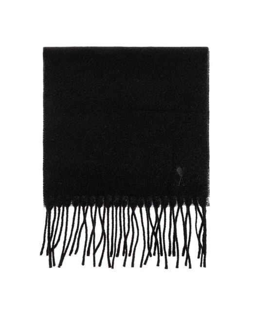 AMI Wollen Sjaal Met Logo in het Black