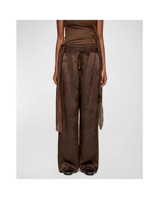 Ganni Brown Wide Trousers