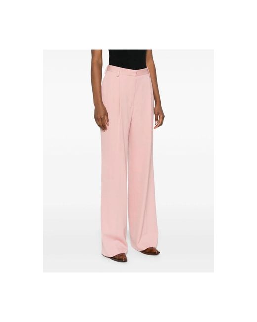 Dries Van Noten Pink Wide Trousers