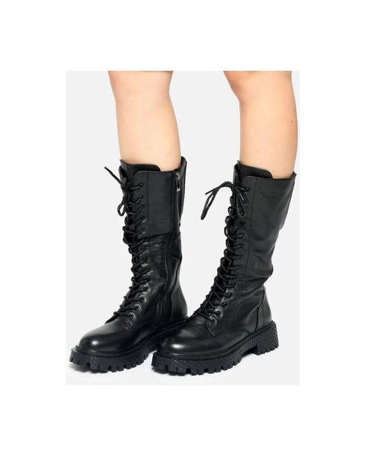 CESARE GASPARI Black Hochgeschnürte Kampfstiefel