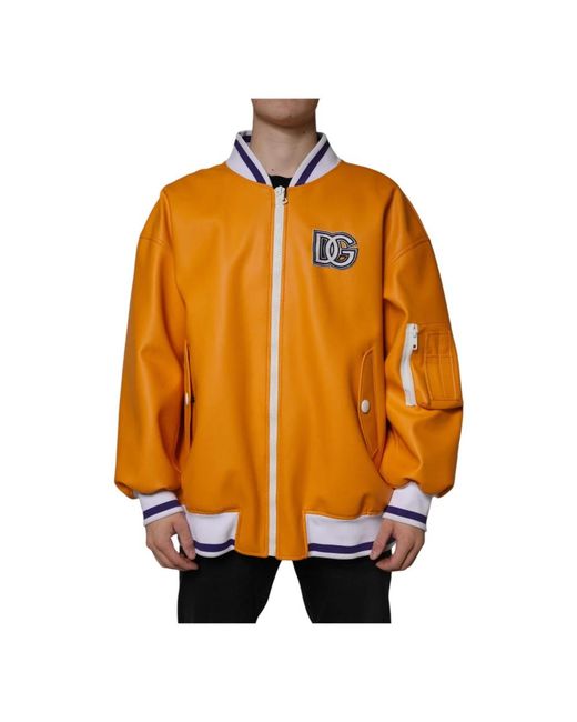 Dolce & Gabbana Orange Bomber Jackets for men