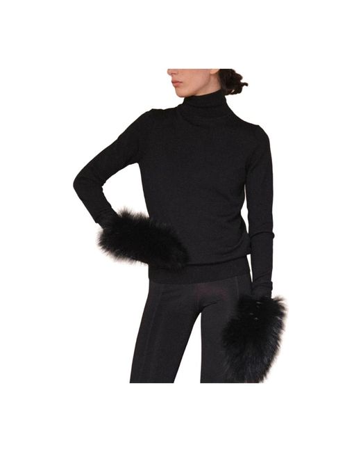 Yves Salomon Black Gloves