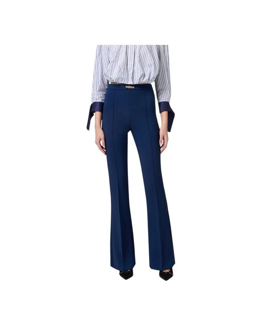 Elisabetta Franchi Blue Wide Trousers