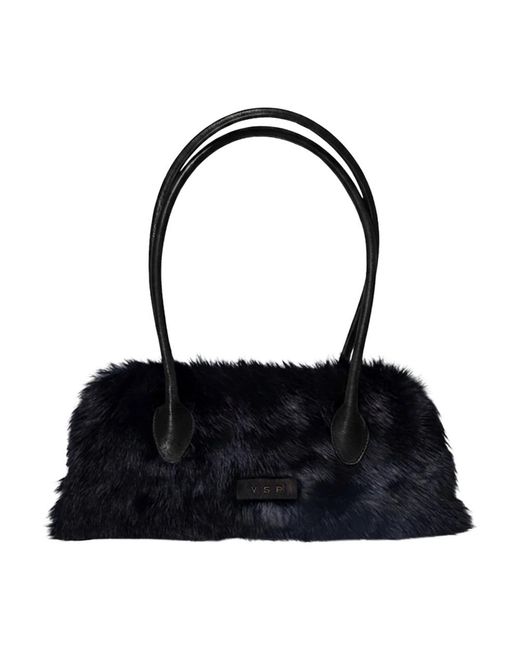 V.sp Black Virginia Shearling Bag