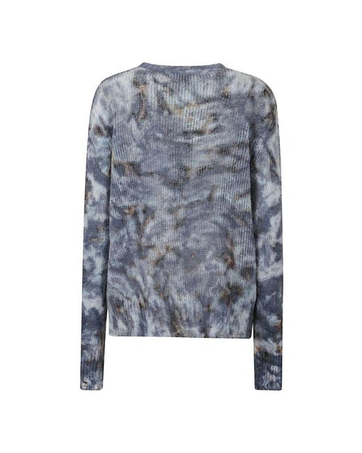 Avant Toi Blue Baumwolle Achat Camo Langarmshirt