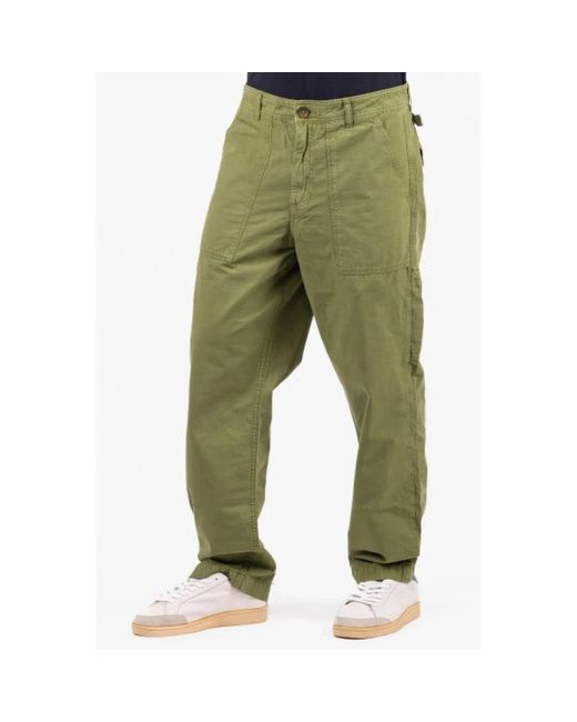 Sebago Green Straight Trousers for men