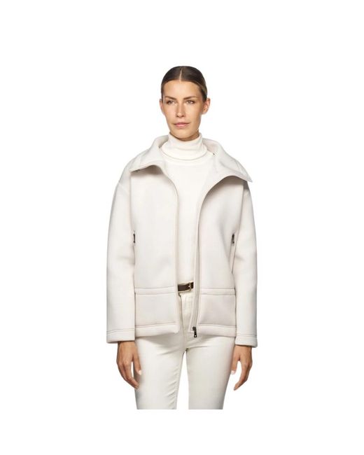 Geox Hoodies & Sweatvesten ,Wit ,Polyester W Sweater in het Natural