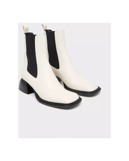 NODALETO White Heeled Boots