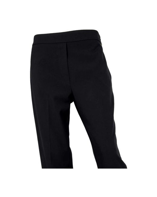 Kaos Broeken ,Zwart ,Polyester Rechte Pijp Elastische Taille Broek Zwart in het Black