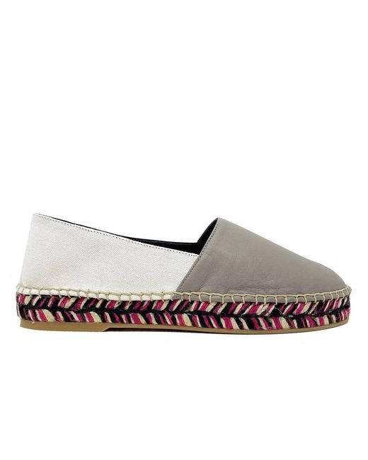 Off-White c/o Virgil Abloh Gray Leather Espadrilles With Canvas Detailing