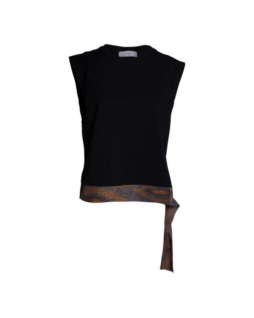 Akep Black Sleeveless Tops