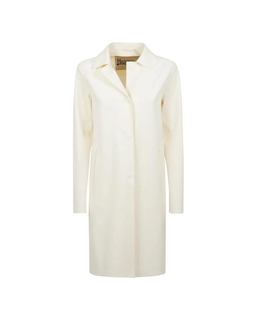 Herno White Single-Breasted Coats