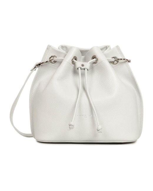 Lancaster White Beuteltasche alba double hellgrau