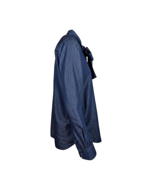 Xacus Overhemden ,Blauw ,Denim Camicia Con Fiocco in het Blue