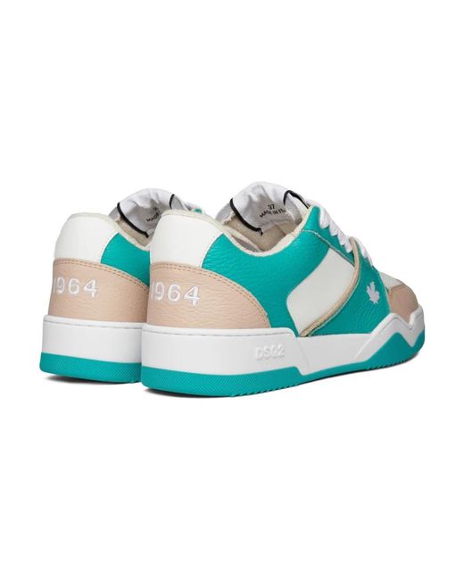 DSquared² Schoenen ,Veelkleurig ,Leer Leaf Logo Sneakers in het Blue
